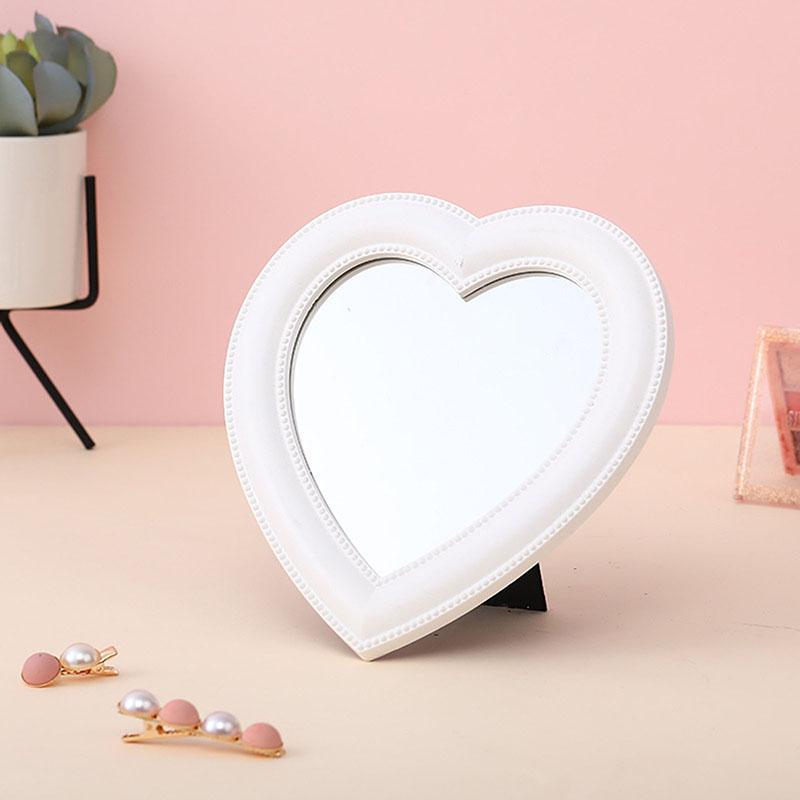 Web Celebrity Cosmetic Mirror Mini Heart Student Dormitory Girl Mirror Portable