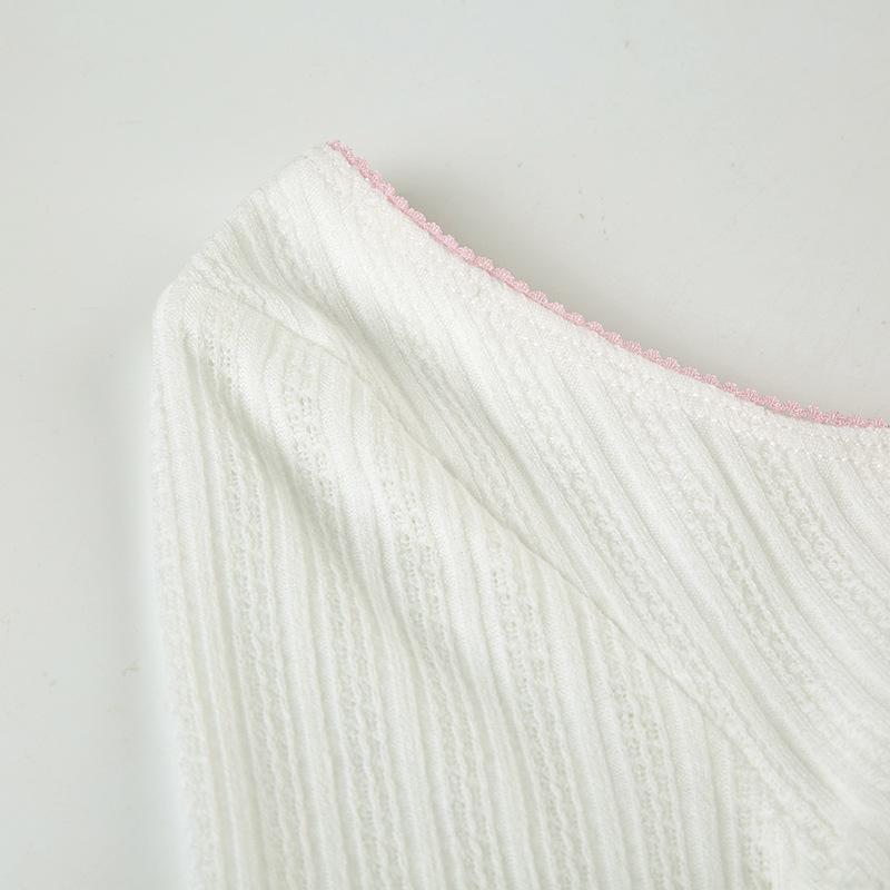 Женский текстурированный кружевной V-образный вырез, сексуальный, с оборками на груди, цветной, с тонкой талией и универсальным топом