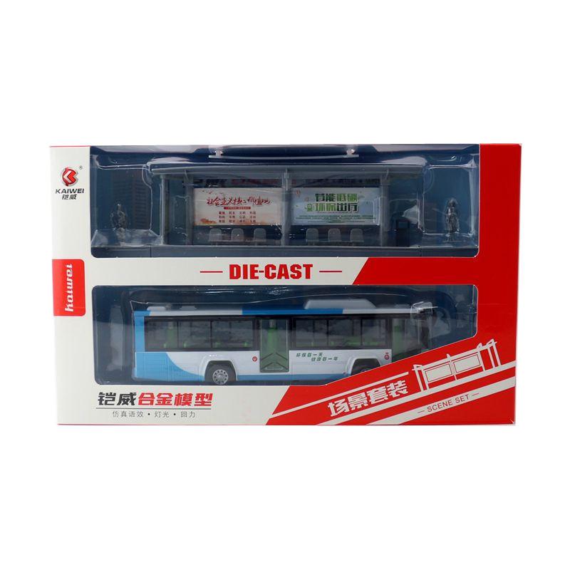Car Model Bus Station Playset With Alloy Material For Childrens Imaginative Play