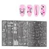 Butterfly Flower Nail Art Stamping Plates Drawing Template Geometric Stripe Line 3D Image Stencil Mold Manicure Template