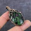 Ruby Zosite Gemstone Handmade Copper Wire Wrap Jewelry Pendant 2.25" B6I70