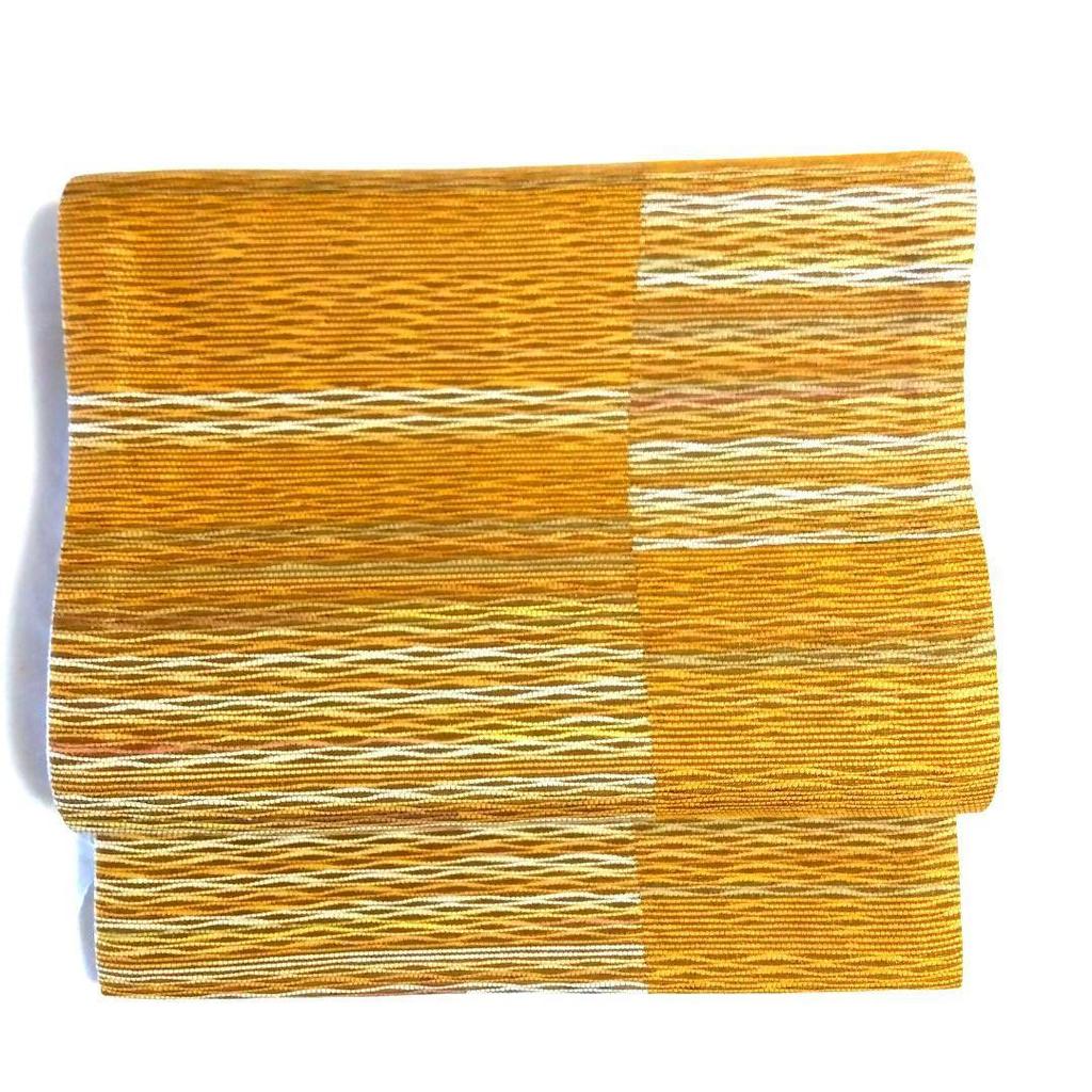 Used Nishijin Fukuro Obi, Kissho Seven Colors Iware Obi, Golden Tea Elegant, Tea Ceremony, Unused