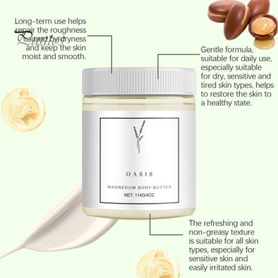 Крем-масло для тела с магнием для облегчения невропатии 114 г. Увлажняющий крем с маслом ши для сухой кожи, успокаивающий и разглаживающий крем для тела