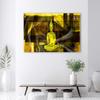 Canvas print, Buddha figure on yellow background