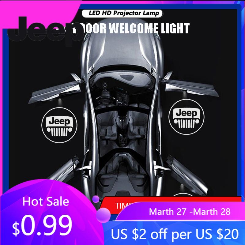 For Jeep Jeep Car Door Wireless Welcome Light LED HD Projector Lamp Decoration For Jeep Renegade Compass Grand Cherokee Wran