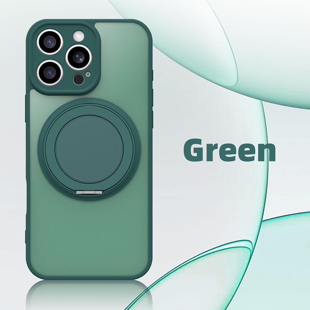 Магнитный чехол с вращающимся на 360° кронштейном для iPhone 17 16 15 13 11 14 12 Pro Max Матовый Жесткий Акриловый Защитная Крышка для Беспроводной Зарядки