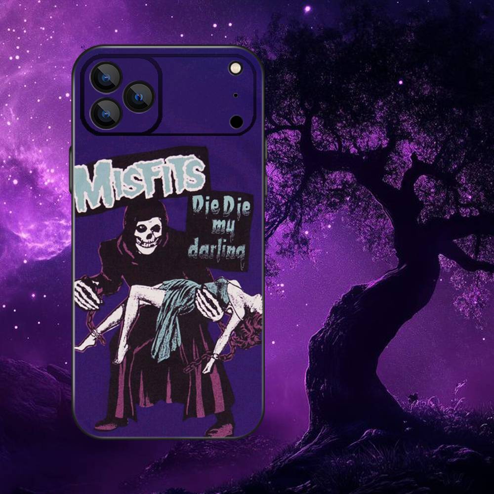 M-Misfits Rock Phone Case For iPhone 17,16,15,14,13,12,11,Pro Max,XSX,,XR,SE,Mini,8,7,Soft Silicone Black Cover