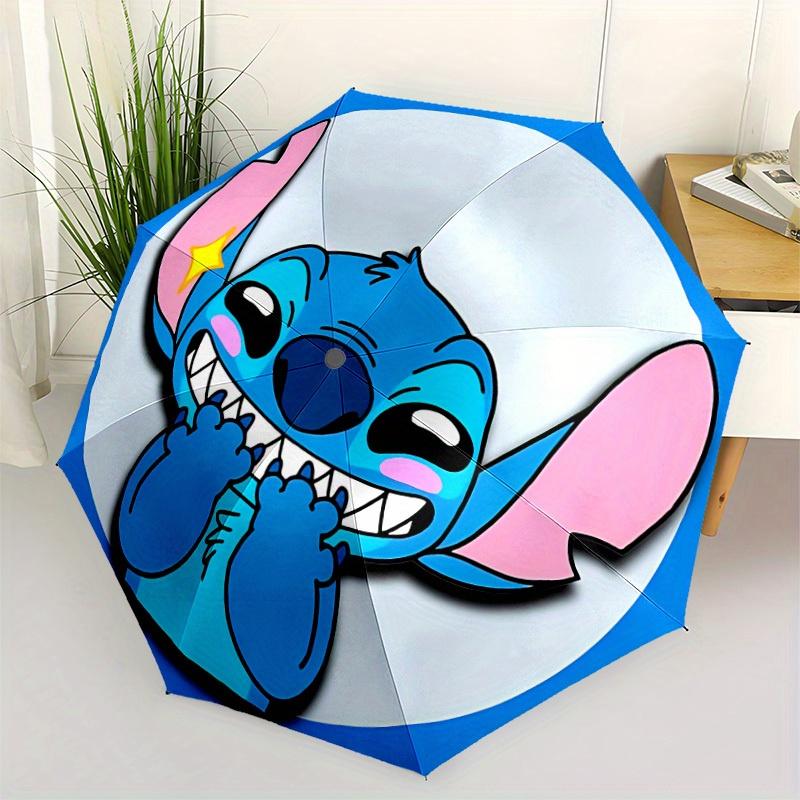 1pc Stitch Design Automatic Opening/Closing Folding Umbrella with 8 Iron Ribs, Portable Sunshade for Men and Women yy250731120