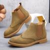 Suede Leather Men's Chelsea Boots Stylish Brand High Top Shoes Comfortable Male Ankle Boots Outdoor Business Shoes Casual Botas