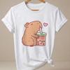 Capybara T Shirt Cute Unisex Girl Short Sleeve Crewneck Tshirt Casual Tops for Summer Spring Soft Unisex Clothing Streetwear