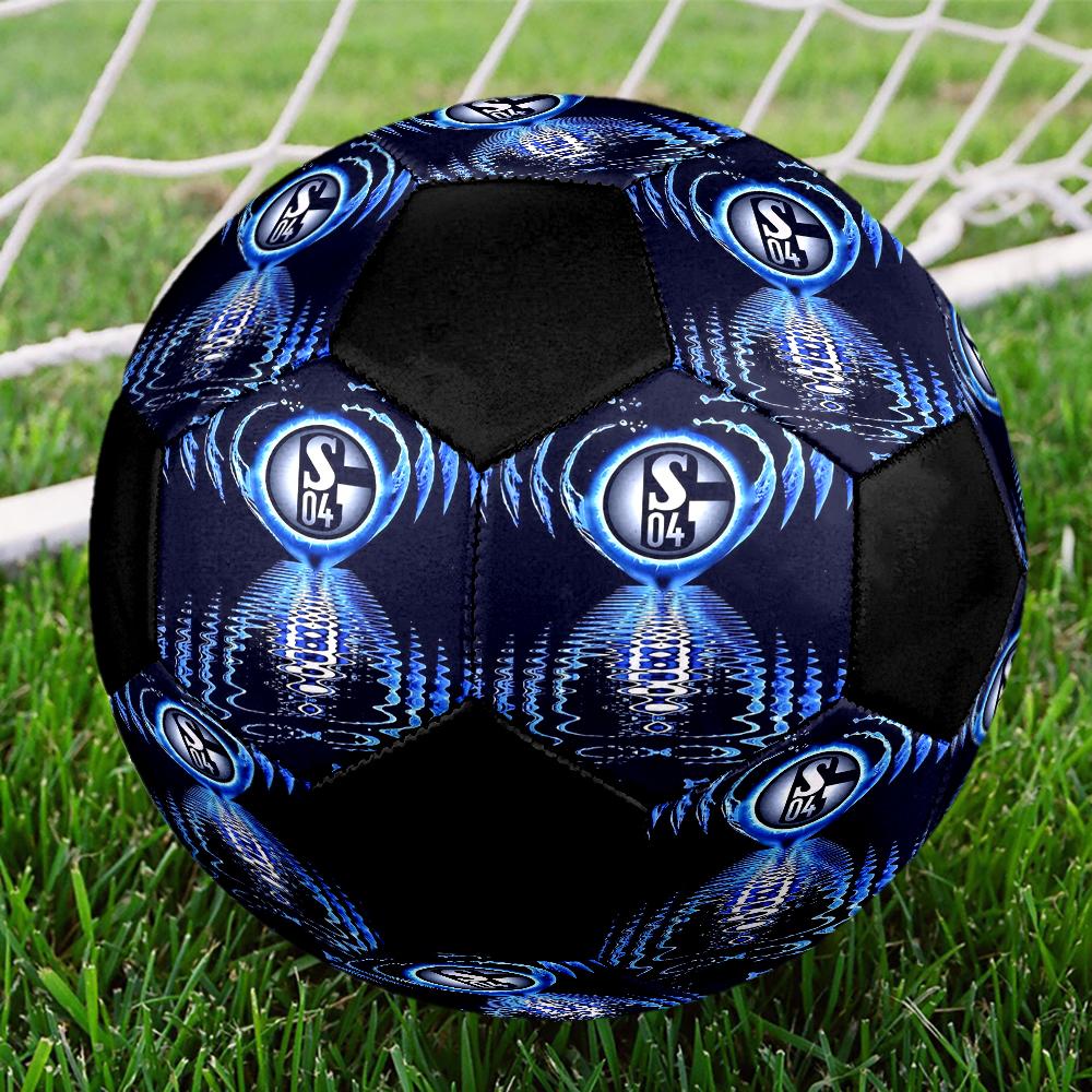 Schalke 04 Indoor Soccer Ball Colorful Machine Stitched PVC Size 5 Team Training Competition Ready Durable High-Bounce Cool Sports Gift