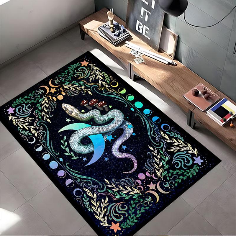 Mystical Snake Moon Carpet suitable as a non-slip mat for the living room or bedroom sofa