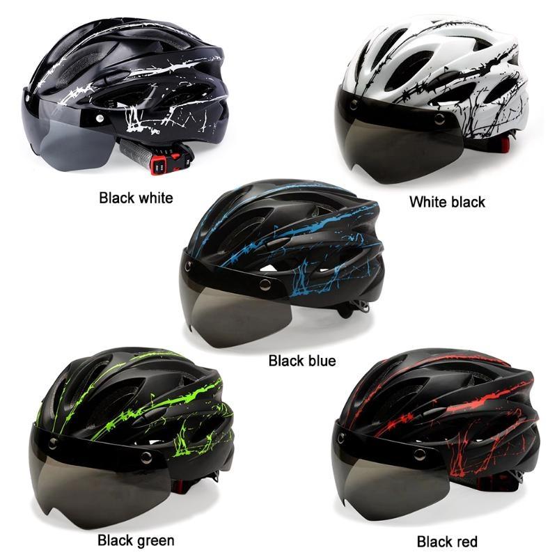 Новый велосипедный шлем с защитой от столкновений, спортивный велосипедный шлем с задним фонарем, портативный, легкий, сверхлегкий, регулируемый шлем для взрослых