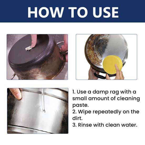 Паста для чистки стали с губкой Экологичная Надежная глубокая очистка Мощная очистка посуды