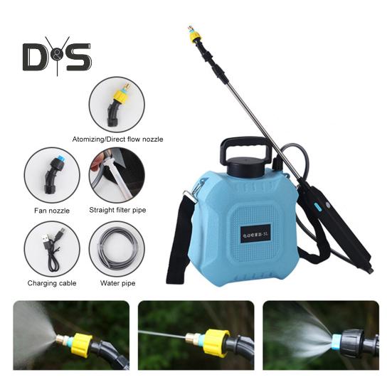 Садовый электрический опрыскиватель 5 л/8 л, ранцевый опрыскиватель с плечевым ремнем, телескопическая штанга, 2 насадки, работающий от аккумулятора, для ухода за газоном и двором