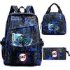 Anime-Inspired School Backpack Set Kids Teens 3-Piece Oxford Fabric Bag Lunch Pouch Pen Case With Ergonomic Straps
