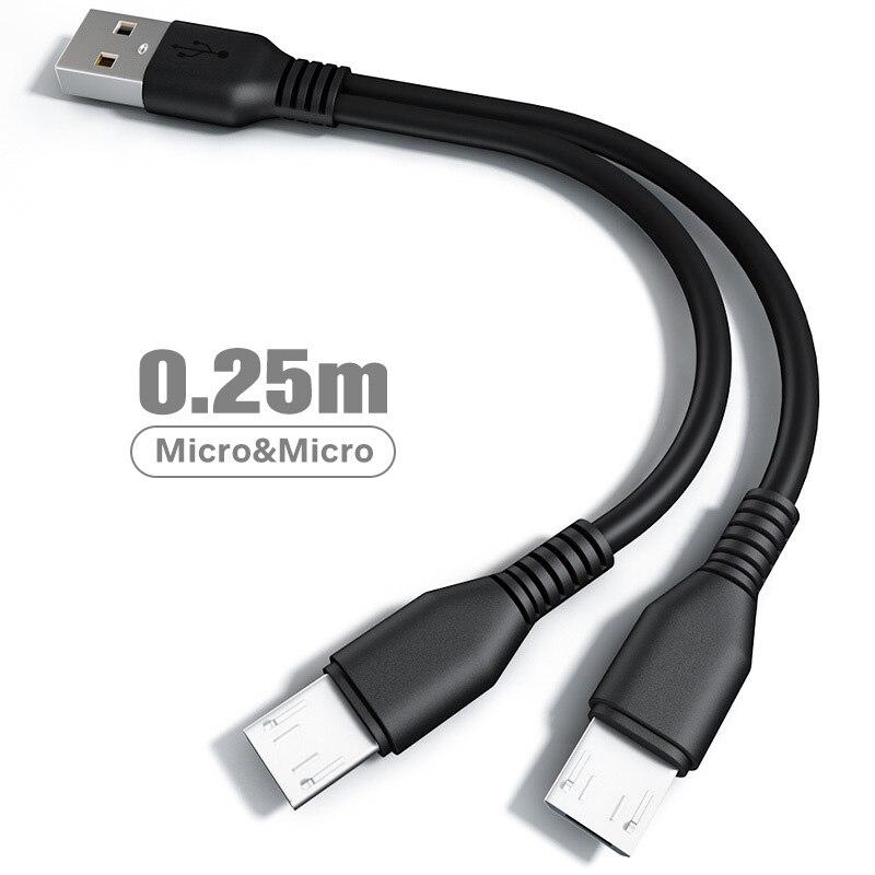 FONKEN Кабель Micro USB-разветвитель 2 в 1, кабель для зарядки типа C, 2 USB-кабеля, кабель для мобильного телефона, кабель Android для Xiaomi Samsung