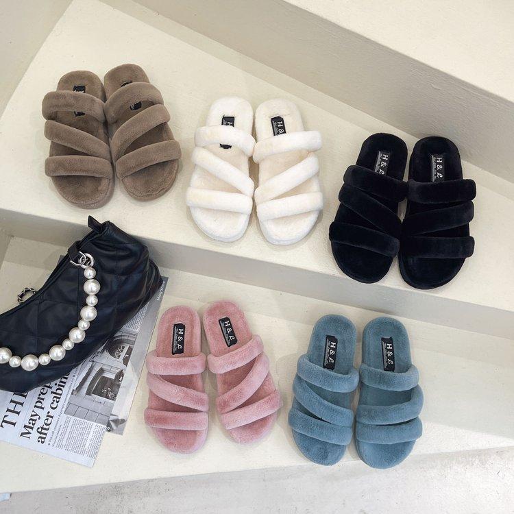 Женские меховые тапочки на шнуровке для осени, новый стиль, плоская подошва, удобные и мягкие, женские тапочки с ощущением дерьма