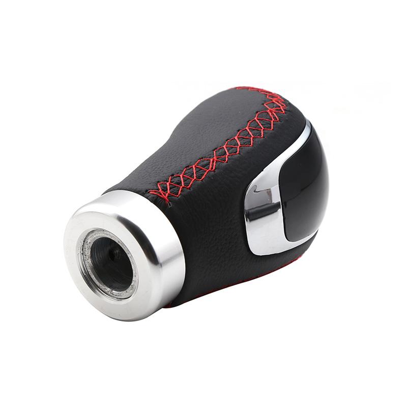 5Speed Leather Red Gear Knob Car Gear Shift Knob Universal Shifter Knob Gear Stick Shift Knob Lever Manual Transmission