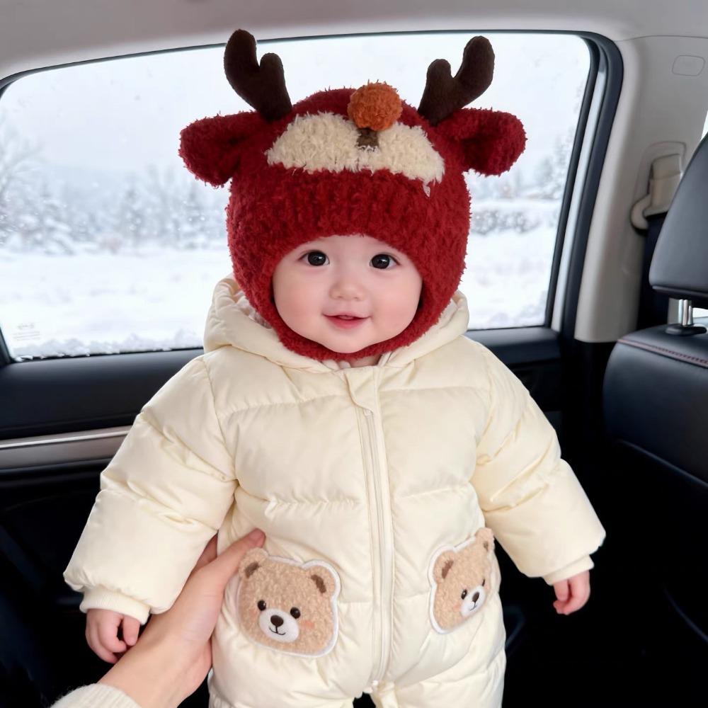 Thick Lining Toddler Beanie Plush Infant Warm Hat Skin Friendly Baby Earflap Hat  Autumn Winter