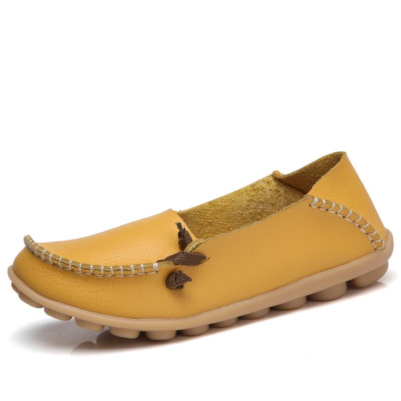 Женские туфли на плоской подошве весна-лето Новые женские лоферы с круглым носком Балетки Женская повседневная обувь Женские мокасины без застежек Zapatos Mujer Размер 44
