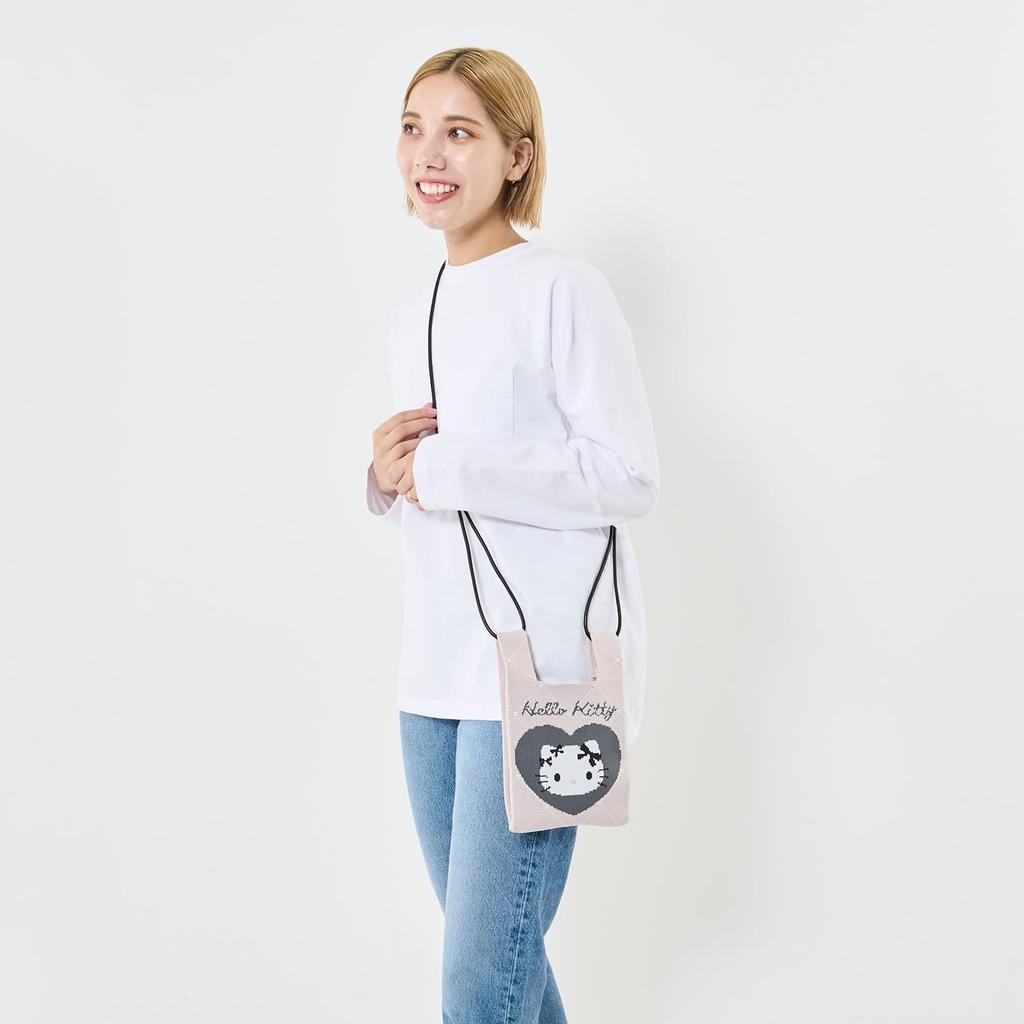 Baby Lou Pochette с плечевой мини-сумкой-тоут IP BR Вязаный Персонажи Sanrio B 8397 03 Hello Kitty [Routeto] Китти/Привет