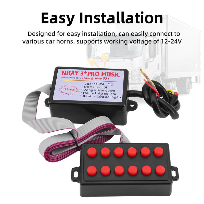 12 Sound Car Horn Controller Electronic Horn Controller Horn Speaker Control Unit Warning Alarm For Boat Car Motorcycle