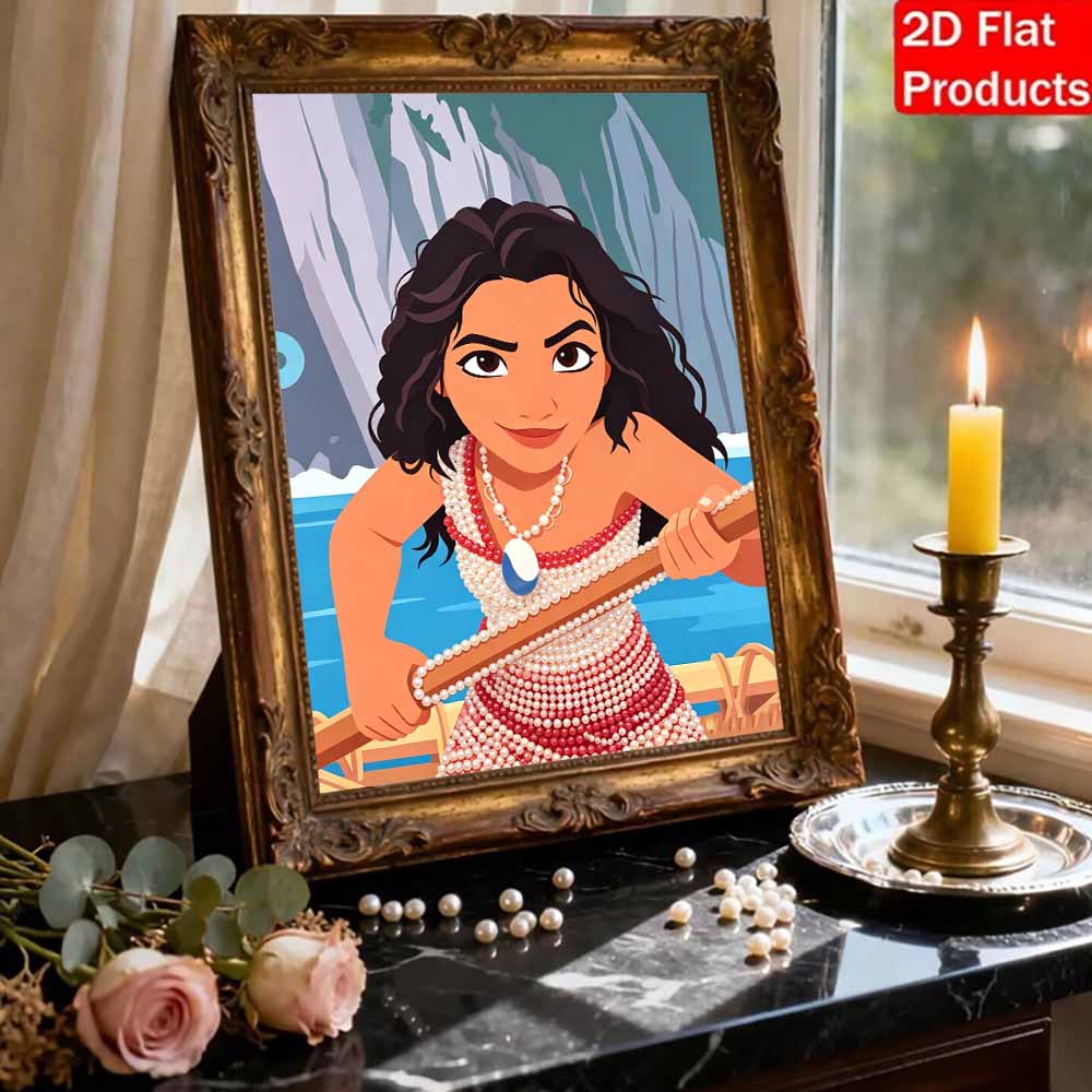 Disney Жемчужная живопись Моана Ручная работа DIY Жемчуг Драгоценные камни Картины Поделки Особая форма Домашний Декор Стены