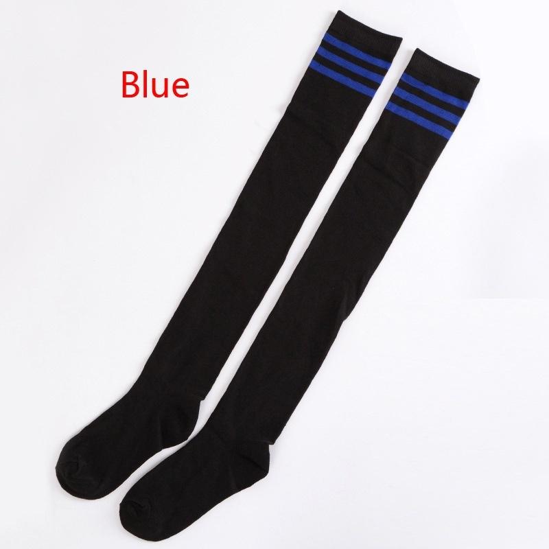 Сексуальные модные хлопковые гольфы в полоску для женщин и девочек, гольфы до бедра, длинные носки