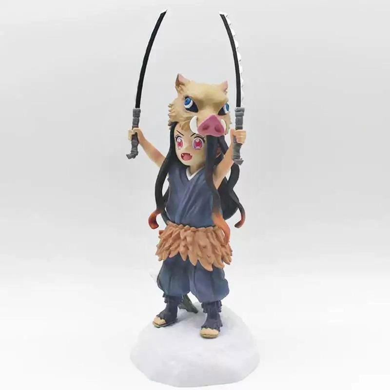 TrendyToys20cm Demon Slayer Figure :Piggy Beans Cos Nezuko & Inosuke Hashibira PVCAction Model Anime Decoration Collectible Toys