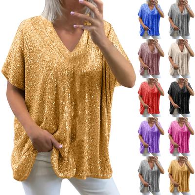 Блестящие майки для женщин без рукавов блестящие рубашки для вечеринок футболка с пайетками