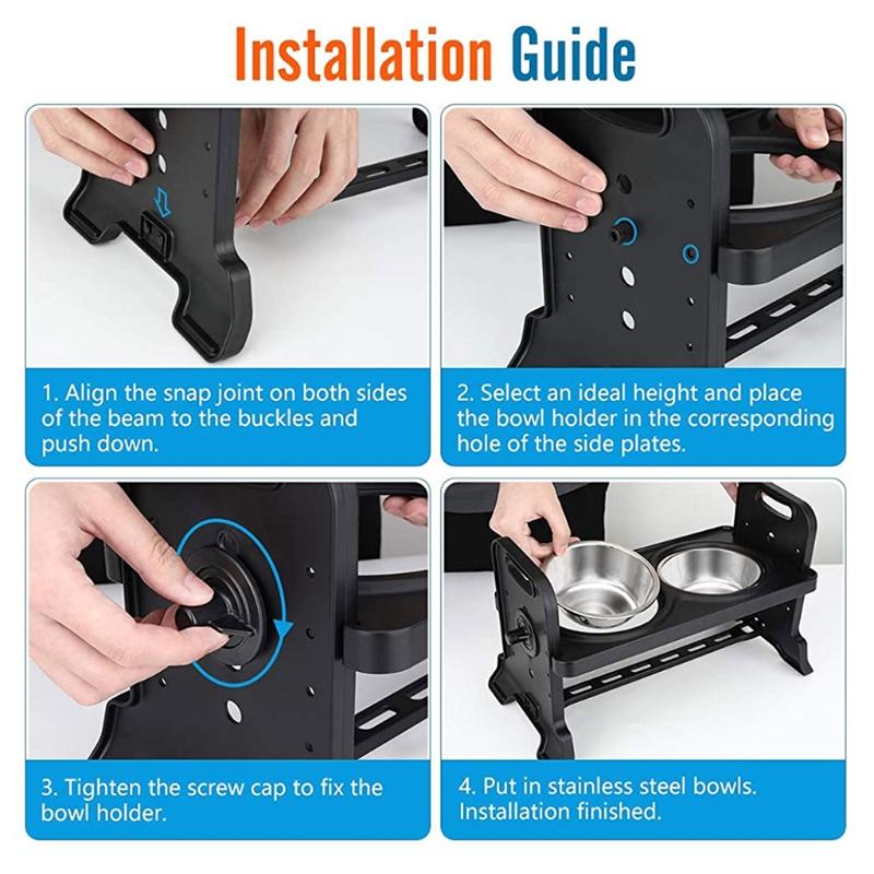 Противоскользящие приподнятые двойные миски для собак, регулируемая высота, блюдо для кормления домашних животных, складная подставка для корма для щенков и кошек, контейнер для воды, подставка для кормления