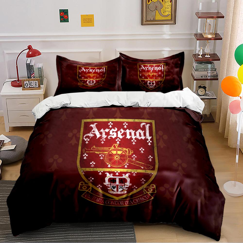 Arsenal Logo 3-Piece Bedding Set Bedding set (1 duvet cover, 2 pillowcases, duvet not included)