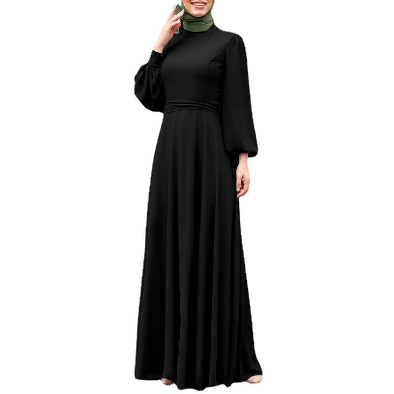 Women Muslim Abaya Long Dress Floral Printed Vintage Kaftan Islamic Maxi Dresses