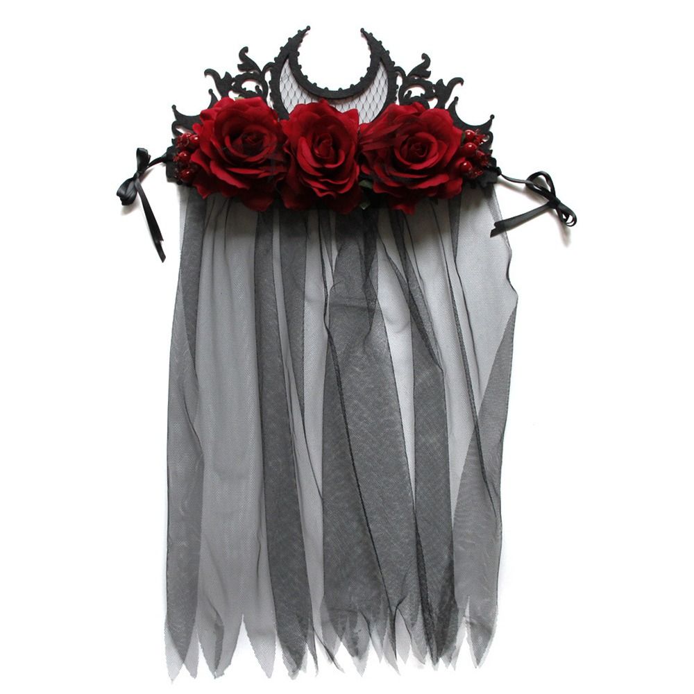 Halloween Thorns Rose Crown Lace Hair Band New Bride Headwear Halloween