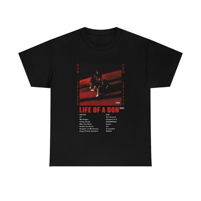 Футболка Don Toliver Life Of A Don | Рэп-футболка | Короткий рукав, унисекс, черный, винтажный стиль, футболка с графикой Life Of A Don