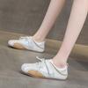Кожаные дышащие спортивные и повседневные туфли на плоской подошве женские новые осенние универсальные мягкие туфли
