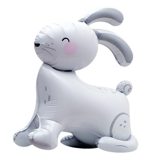 Rabbit Balloon Party Themed Scene Layout Lovely Cartoon Animal Inflatable Toy Ornament 4D Standing Easter Bunny Aluminum Foil Balloon Party Decoration