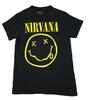 Футболка Nirvana 'Smiley Face' 100% Хлопок Мужская Футболка Топ Мужской Размер S Маленький Черный Рок-группа 90-х Футболка