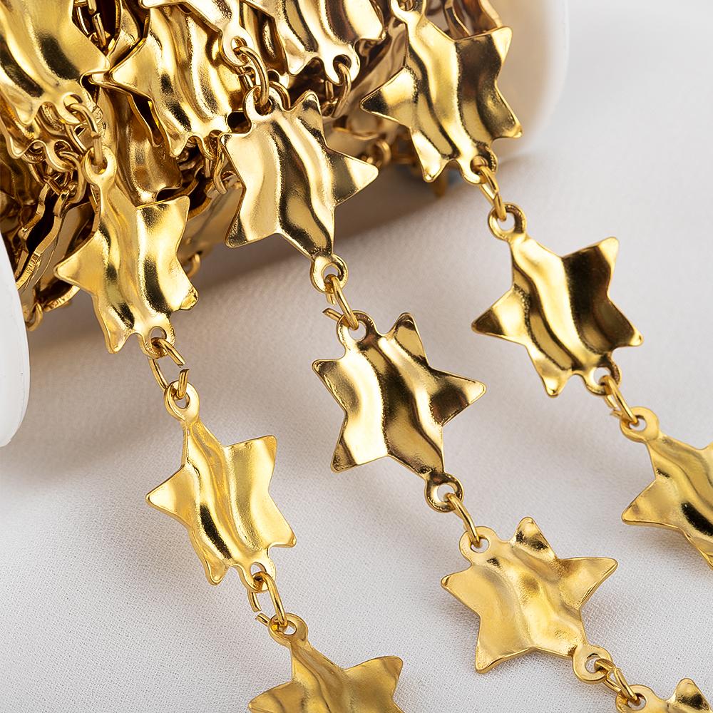 1Meter Stainless Steel 15.5x20mm Star Chains for Jewelry Making Pentagram Link Chain DIY Necklaces Bracelets Component Wholesale
