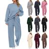 Women's Sports Suit: Solid Color Pullover, Drawstring Straight-leg Sweatpants, Women's Two-piece Casual Suit