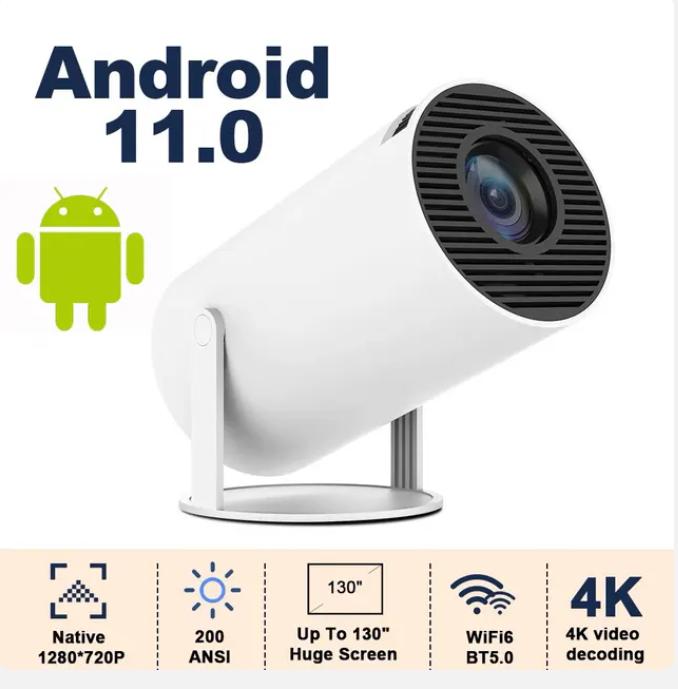 HY300 HD 4K Projector Android 11 Bluetooth 5.0 Remote Control 5G Wifi 1280*720P 180° Home Theater Portable Outdoor