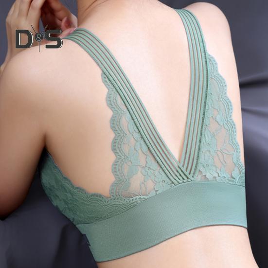 Женский бюстгальтер с широкими бретелями, ажурный цветочный узор, кружевной бесшовный бандо, защита от воздействия, максимальный комфорт, ударопрочный, с эффектом пуш-ап, без зацепления, беспроводной