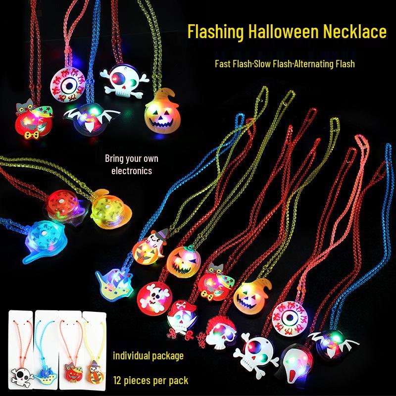 Halloween Light-Up Rings - Pumpkin, Skull, and Bat Designs for Parties