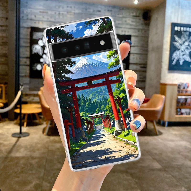 Чехол для телефона Google Pixel 9 8 7 6 9A 8A 7A 6A 5 4 5A 4A 3A Pro XL Мягкий ТПУ Чехол Серия 'Пейзажи Японии' Эстетизм Пейзаж