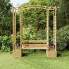 vidaXL Garten-Pergola Mit Bank & Pflanzkübeln Kiefernholz Imprägniert