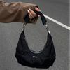 Winter Velvet Black Crescent Bag Retro Sunny Day Dark Cloud Bag Niche Design Casual Fashion Underarm Bag Women