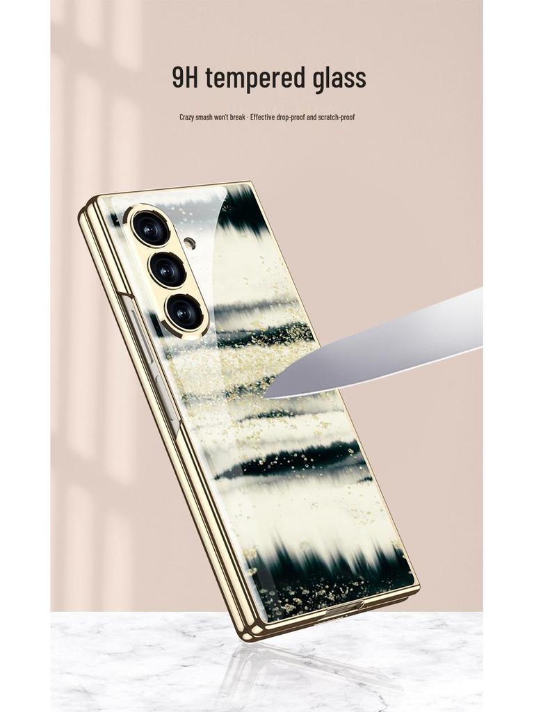 Складывающийся чехол Samsung Z Fold7 Мрамор: Стильная и модная стеклянная крышка для женщин