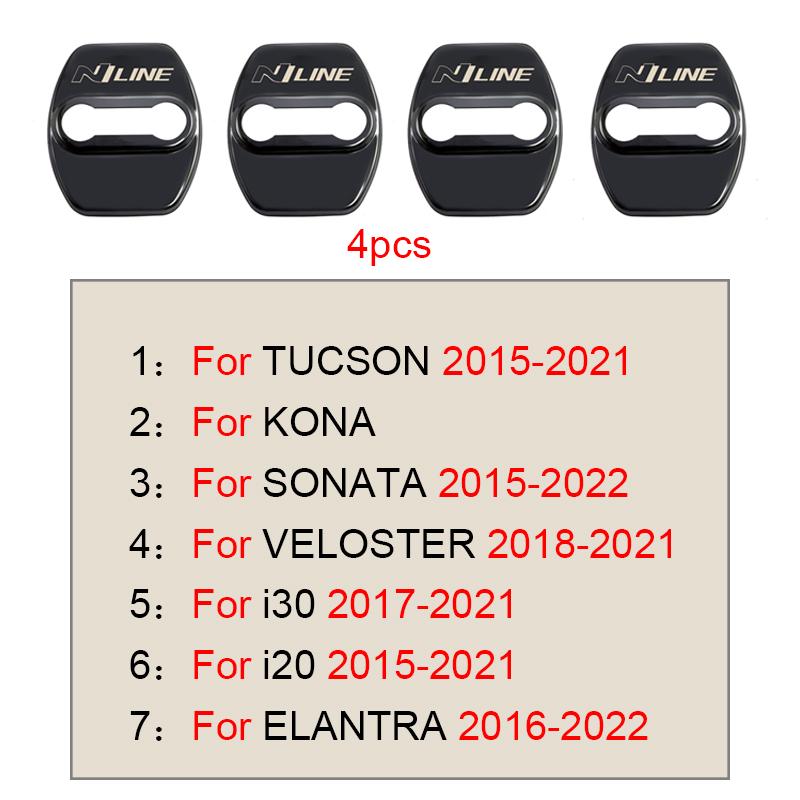 Дверной замок из нержавеющей стали, автомобильные аксессуары для Hyundai nline tucson kona sonata veloster i30 i20 n elantra Car