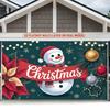 Party Backdrop Christmas Flat Festive Snowman Poinsettia Ornament Multi Layered Celebrations Photo Background Decor Front Door Decor